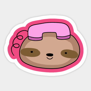 Telephone Sloth Face Sticker